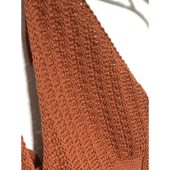 Forever 21 Crochet Knit Halter Crop Top S Tie Open Back Boho Hippie Y2K Country - Picture 4 of 7